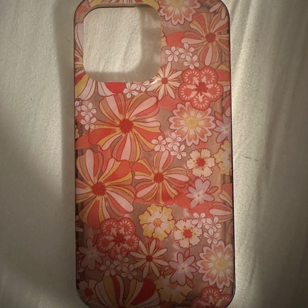 Pink and Orange Floral iPhone Case Slim Protective Design